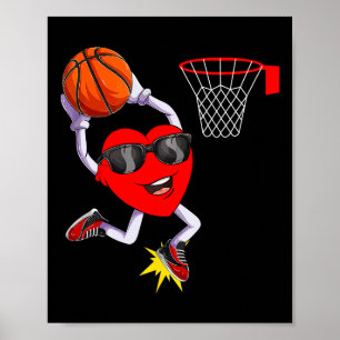 Poster Amusants Heart Dunking Basketball Sport Amateurs V
