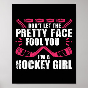 Poster Amusants Hockey Art Pour Femmes Filles Hockey Joue