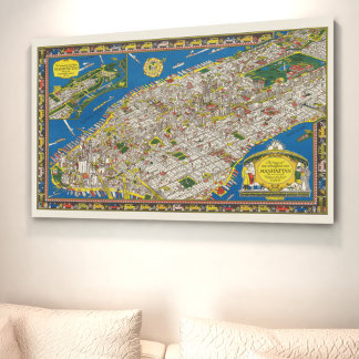 Poster Amusants Vintage 1926 Restauré Pictorial Manhattan