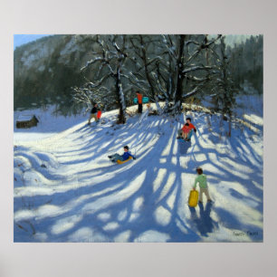 Poster Amusement dans la neige Morzine France