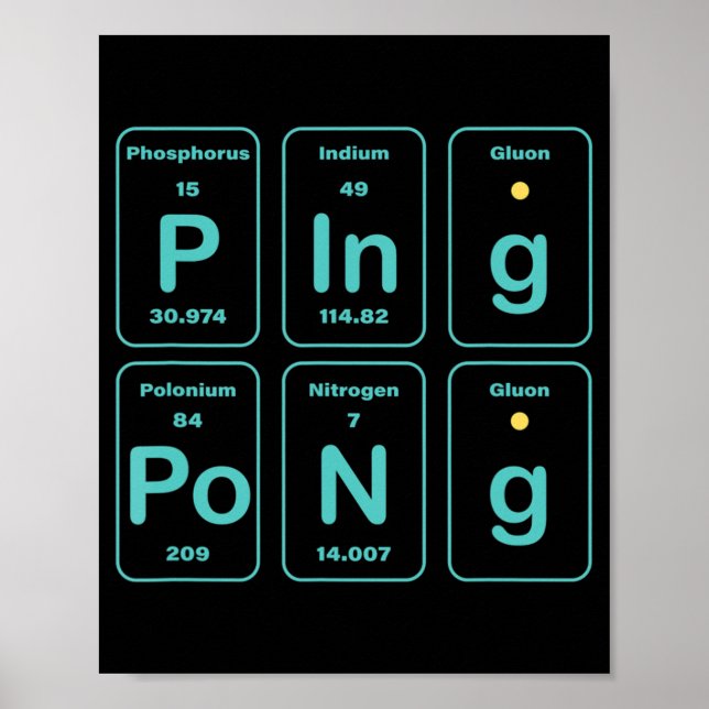Poster Amusement de ping-pong de table périodique (Devant)