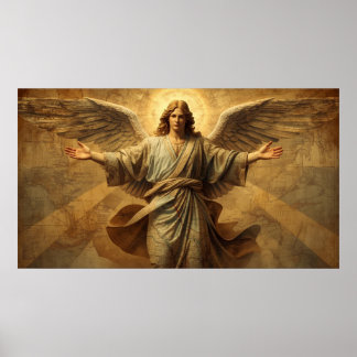 Poster An Angel Watching Each Country on Earth on a Wall