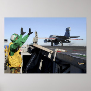 Poster An EA-6B Prowler launches from the flight deck