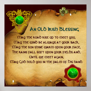 Poster An Old Irish Blessing Parchment, Square