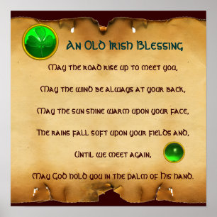 Poster An Old Irish Blessing Parchment, Square