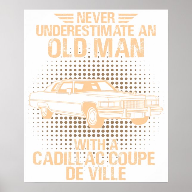 Poster An Old Man Cadillac Coupe De Ville (Devant)