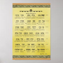 Ana b"Koach ~ Hébreu ~ Anglais ~ Translitération