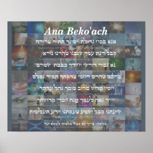 Poster Ana Beko'ach - 42 lettre Nom de Dieu