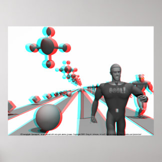 Poster Anaglyphe 3D : Espace