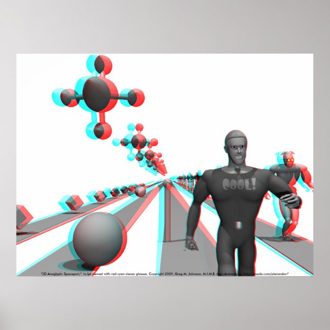 Poster Anaglyphe 3D : Espace (Devant)