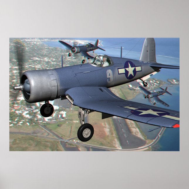 Poster Anaglyphe 3D F4U (Devant)