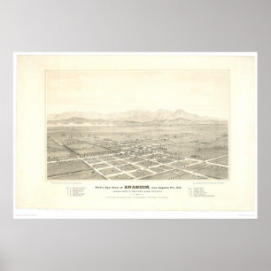 Poster Anaheim, CA. Carte panoramique (0025A) - Restaurée