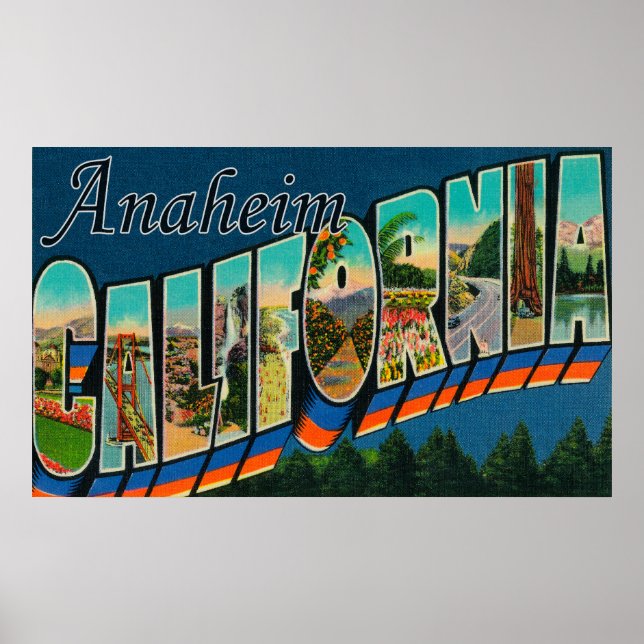 Poster Anaheim, Californie - Scènes de grandes lettres (Devant)