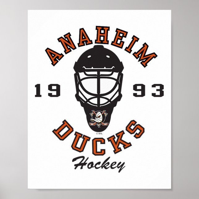 Poster Anaheim Ducks Hockey Mask White Officially License (Devant)