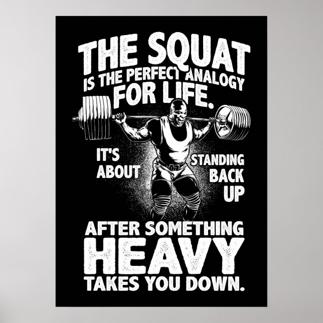 Poster Analogie De Squat Pour La Vie - Jour De La Jambe - (Devant)