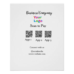 Poster Analyser pour payer le logo de l'entreprise Q R co