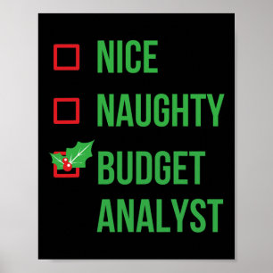 Poster Analyste du budget Funny Pajama cadeau de Noël