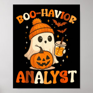 Poster Analyste du comportement de fantôme drôle Hallowee