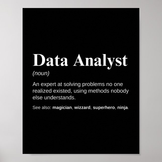 Poster Analystes de données Définition amusante (Devant)