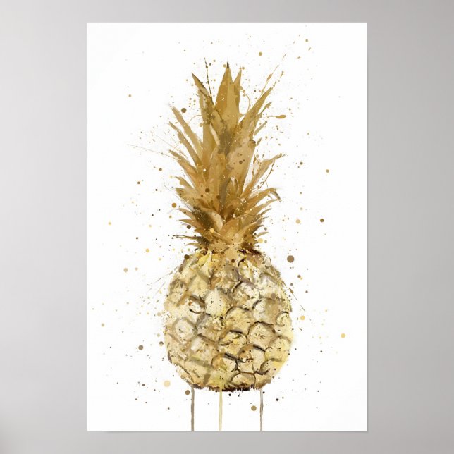 Poster Ananas Doré (Devant)