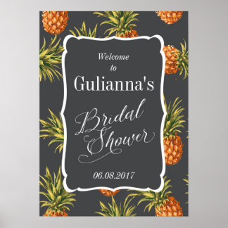 Poster Ananas Fête des mariées tropicale