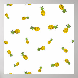 Poster Ananas mignon motif sans couture arrière - plan. V