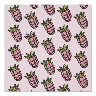 Poster Ananas Motif Y2K Retro Funky Retro