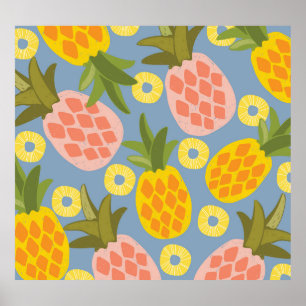Poster Ananas naturel Abstrait : Beauté Vintage.