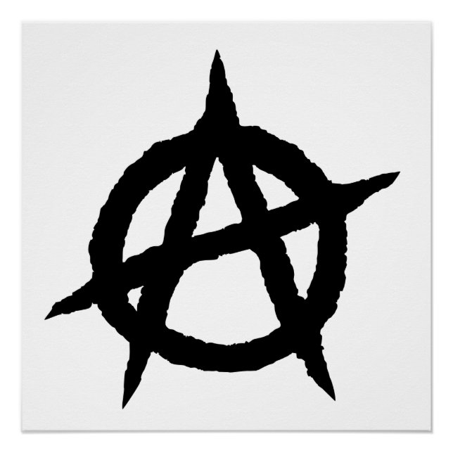 Poster Anarchie symbole punk noir culture de musique sign (Devant)