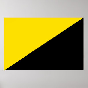 Poster Anarcho capitalisme drapeau anarchie symbole jaune