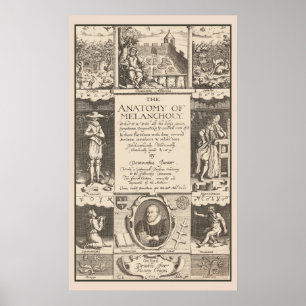 Poster Anatomie de la mélancolie 1621 Étude psychologique