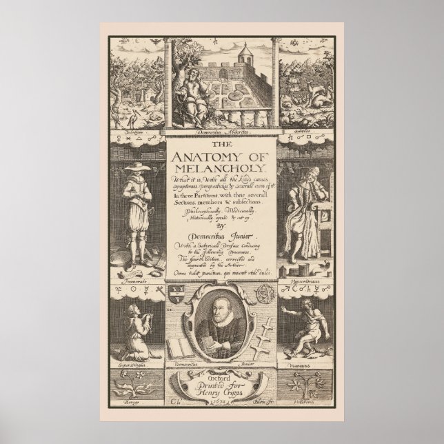 Poster Anatomie de la mélancolie 1621 Étude psychologique (Devant)