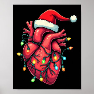 Poster Anatomie du coeur Noël Soins infirmiers Noël Casqu