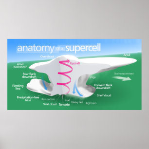 Poster Anatomie d'un diagramme de tempête supercellulaire