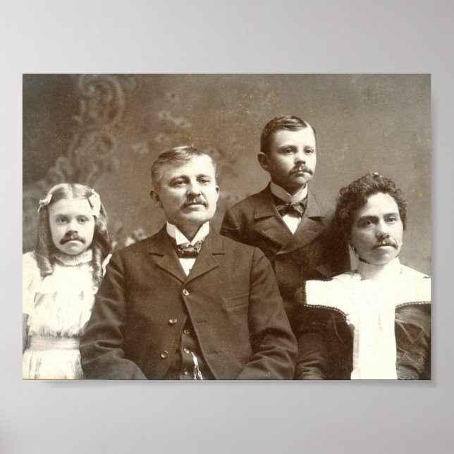 Poster Ancêtres mustaches (Devant)