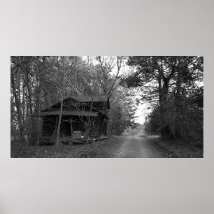 Poster Ancien Bâtiment À Côté De Dirt Road