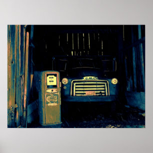 POSTER ANCIEN CAMION GMC