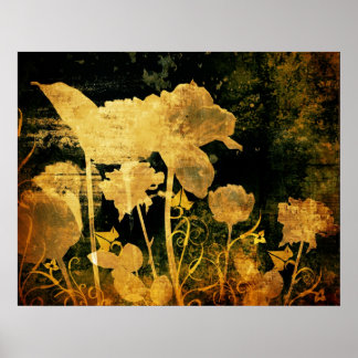 Poster Ancien chaos floral