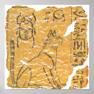 Poster Ancien chat égyptien et scarabée