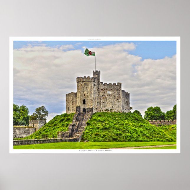 Poster Ancien château médiéval de Cardiff, Cardiff, Pays  (Devant)