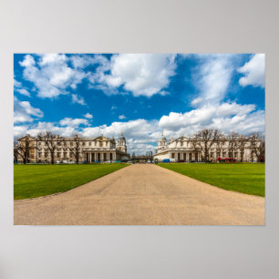 Poster Ancien Collège naval Royal, Greenwich, Angleterre