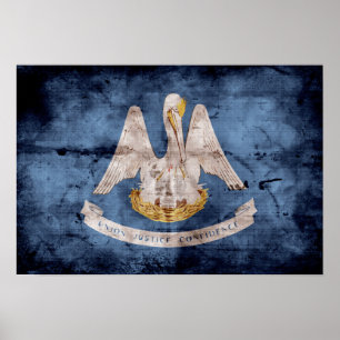 Poster Ancien drapeau de la Louisiane ;