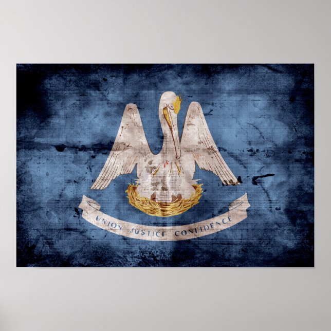 Poster Ancien drapeau de la Louisiane ; (Devant)