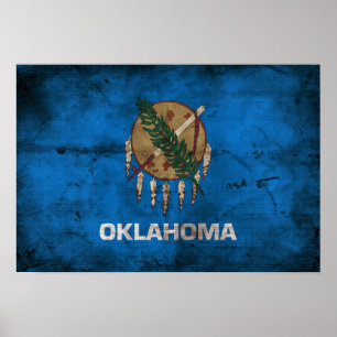 Poster Ancien drapeau de l'Oklahoma ;