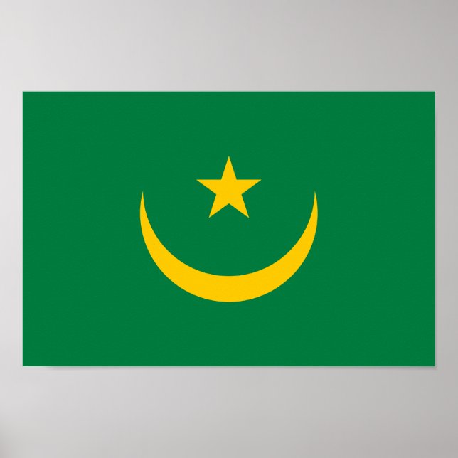 Poster Ancien drapeau mauritanien (Devant)