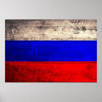 Ancien drapeau russe en bois
