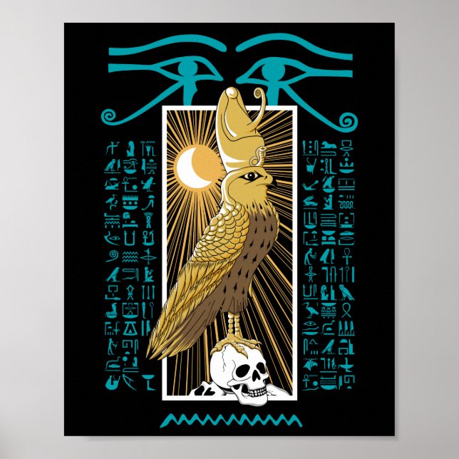 Poster Ancien Faucon d'Egypte Dieu Horus (Devant)