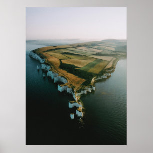 POSTER ANCIEN HARRY ROCKS, ÎLE DE PURBECK, ANGLETERRE