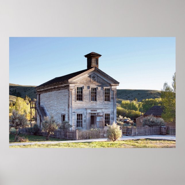 POSTER ANCIEN LODGE ET SHOOLHOUSE MASONIC (Devant)