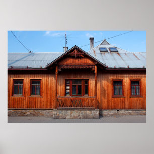 Poster Ancien logement de maison traditionnelle en bois, 